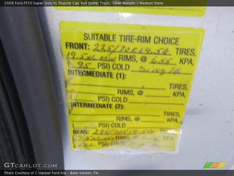 Silver Metallic / Medium Stone 2008 Ford F550 Super Duty XL Regular Cab 4x4 Dump Truck