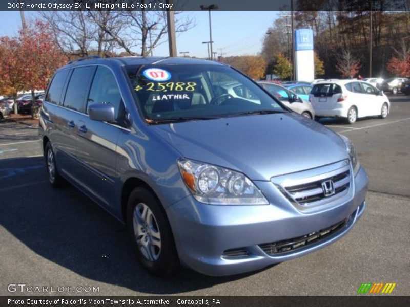 Midnight Blue Pearl / Gray 2007 Honda Odyssey EX-L