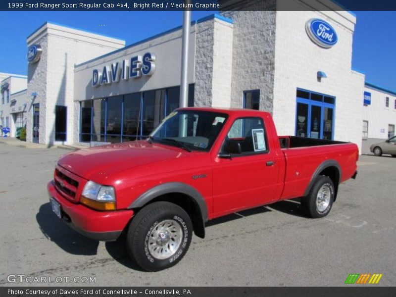 Bright Red / Medium Graphite 1999 Ford Ranger Sport Regular Cab 4x4