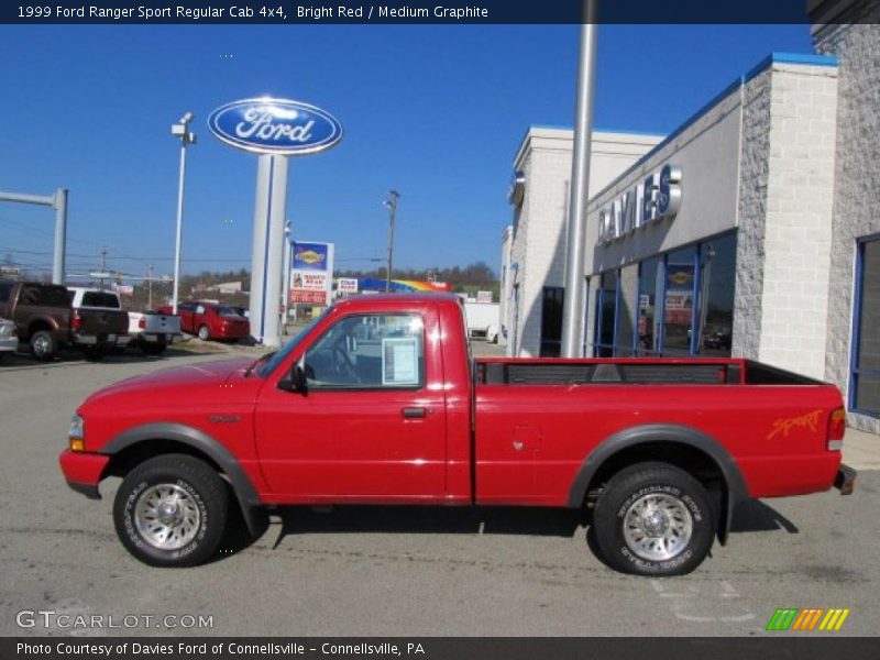 Bright Red / Medium Graphite 1999 Ford Ranger Sport Regular Cab 4x4