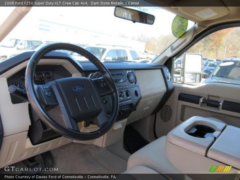 Dark Stone Metallic / Camel 2008 Ford F250 Super Duty XLT Crew Cab 4x4