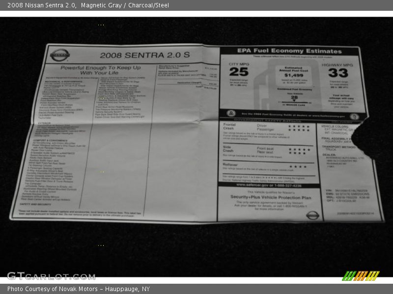 Magnetic Gray / Charcoal/Steel 2008 Nissan Sentra 2.0