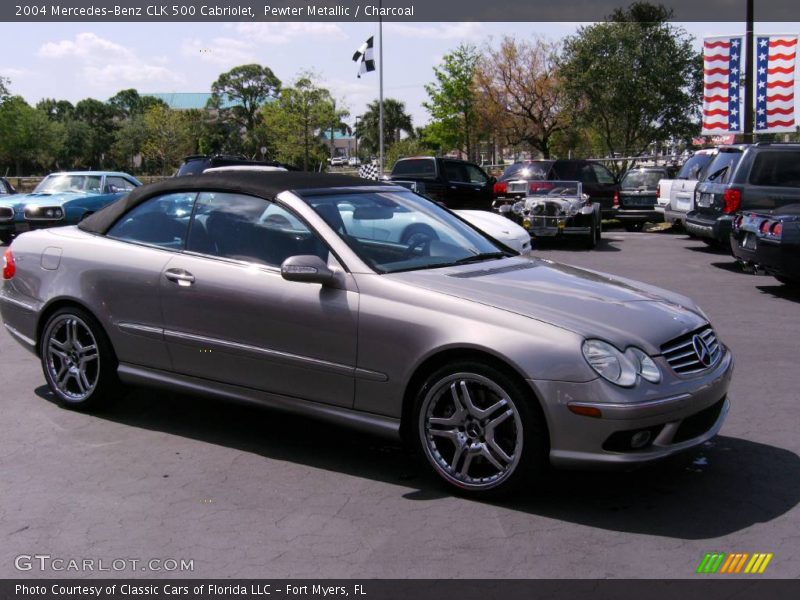 Pewter Metallic / Charcoal 2004 Mercedes-Benz CLK 500 Cabriolet