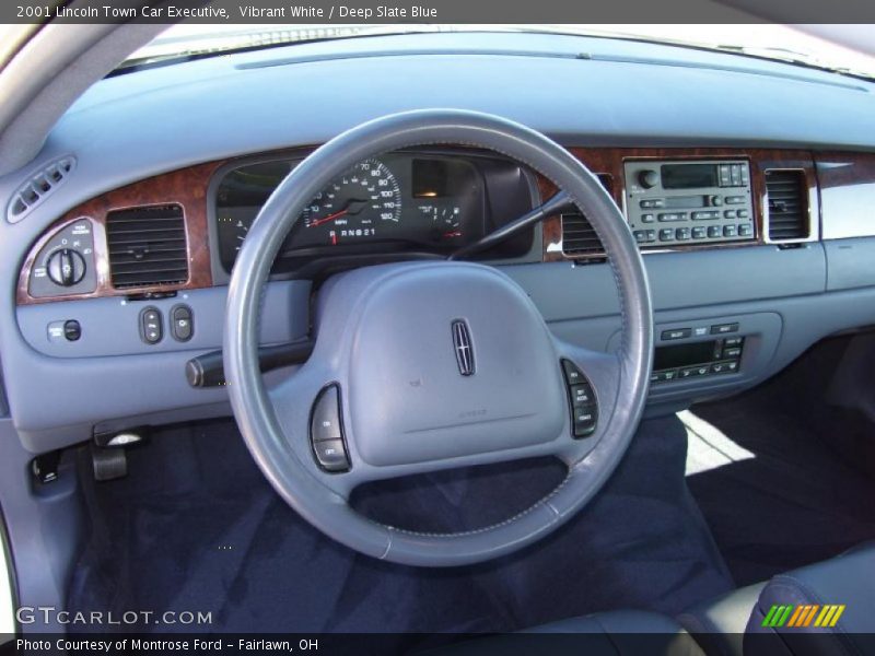 Vibrant White / Deep Slate Blue 2001 Lincoln Town Car Executive