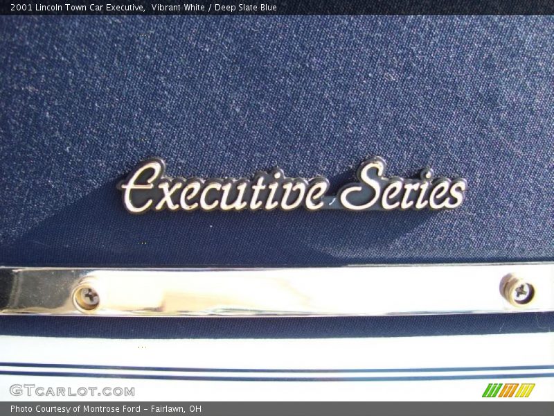 Vibrant White / Deep Slate Blue 2001 Lincoln Town Car Executive