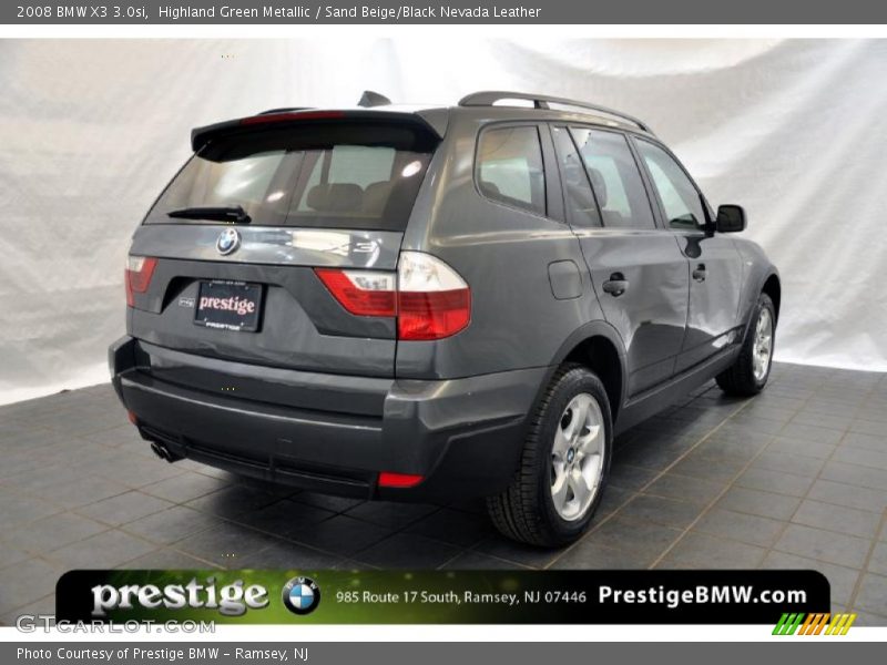 Highland Green Metallic / Sand Beige/Black Nevada Leather 2008 BMW X3 3.0si