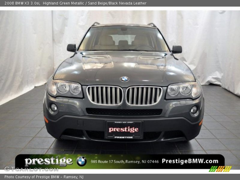 Highland Green Metallic / Sand Beige/Black Nevada Leather 2008 BMW X3 3.0si