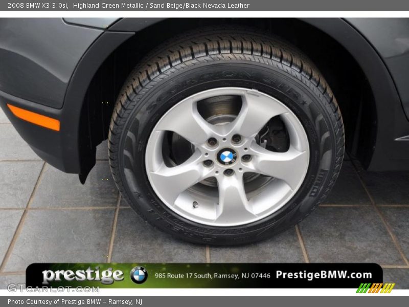 Highland Green Metallic / Sand Beige/Black Nevada Leather 2008 BMW X3 3.0si