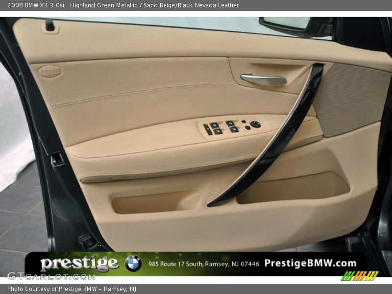 Highland Green Metallic / Sand Beige/Black Nevada Leather 2008 BMW X3 3.0si