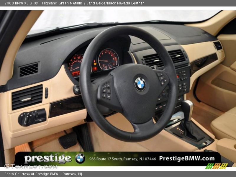 Highland Green Metallic / Sand Beige/Black Nevada Leather 2008 BMW X3 3.0si