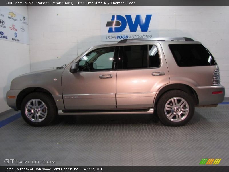 Silver Birch Metallic / Charcoal Black 2008 Mercury Mountaineer Premier AWD