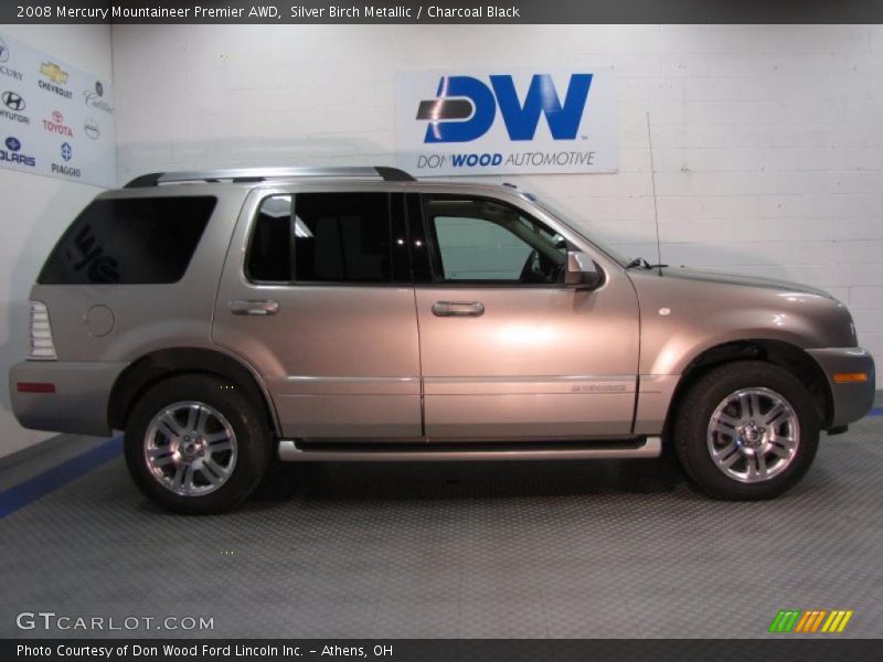 Silver Birch Metallic / Charcoal Black 2008 Mercury Mountaineer Premier AWD