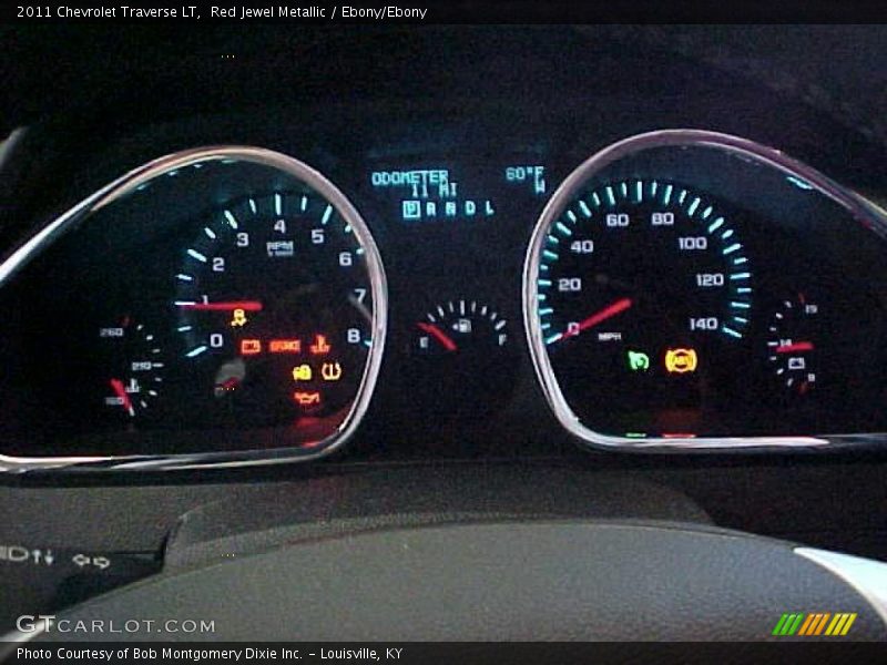 Red Jewel Metallic / Ebony/Ebony 2011 Chevrolet Traverse LT