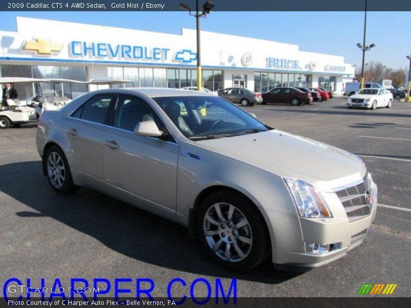 Gold Mist / Ebony 2009 Cadillac CTS 4 AWD Sedan