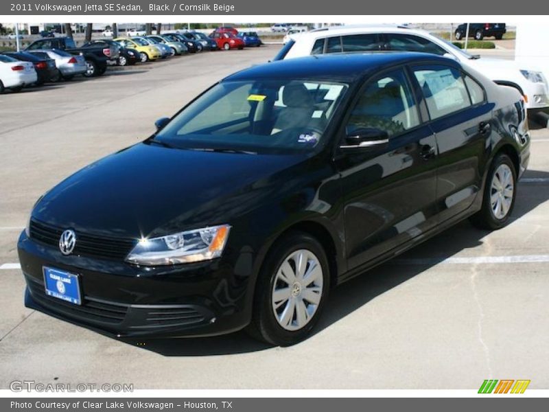 Black / Cornsilk Beige 2011 Volkswagen Jetta SE Sedan