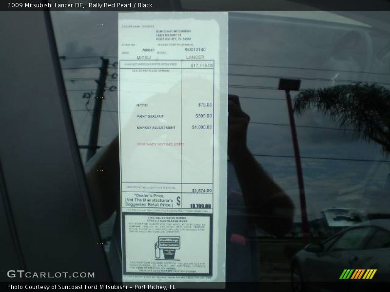 Rally Red Pearl / Black 2009 Mitsubishi Lancer DE
