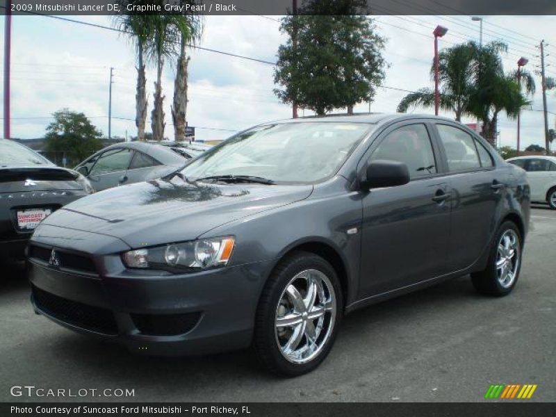 Graphite Gray Pearl / Black 2009 Mitsubishi Lancer DE