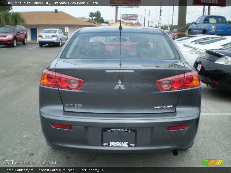 Graphite Gray Pearl / Black 2009 Mitsubishi Lancer DE