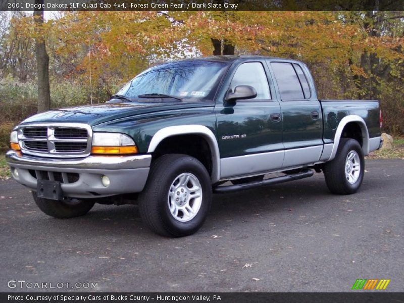 Forest Green Pearl / Dark Slate Gray 2001 Dodge Dakota SLT Quad Cab 4x4