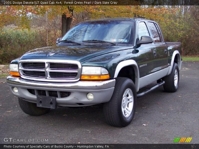 Forest Green Pearl / Dark Slate Gray 2001 Dodge Dakota SLT Quad Cab 4x4