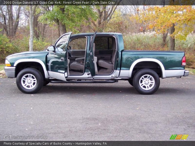 Forest Green Pearl / Dark Slate Gray 2001 Dodge Dakota SLT Quad Cab 4x4