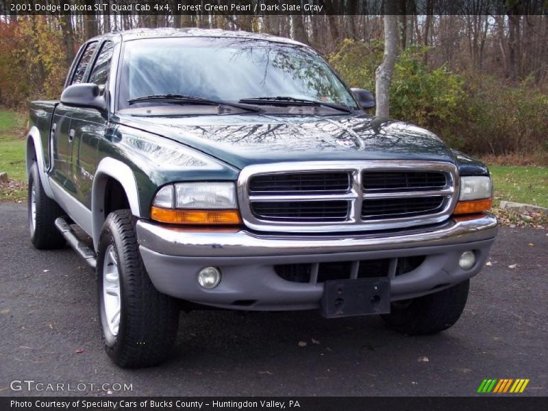 Forest Green Pearl / Dark Slate Gray 2001 Dodge Dakota SLT Quad Cab 4x4