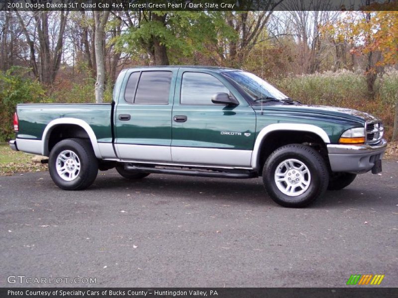 Forest Green Pearl / Dark Slate Gray 2001 Dodge Dakota SLT Quad Cab 4x4