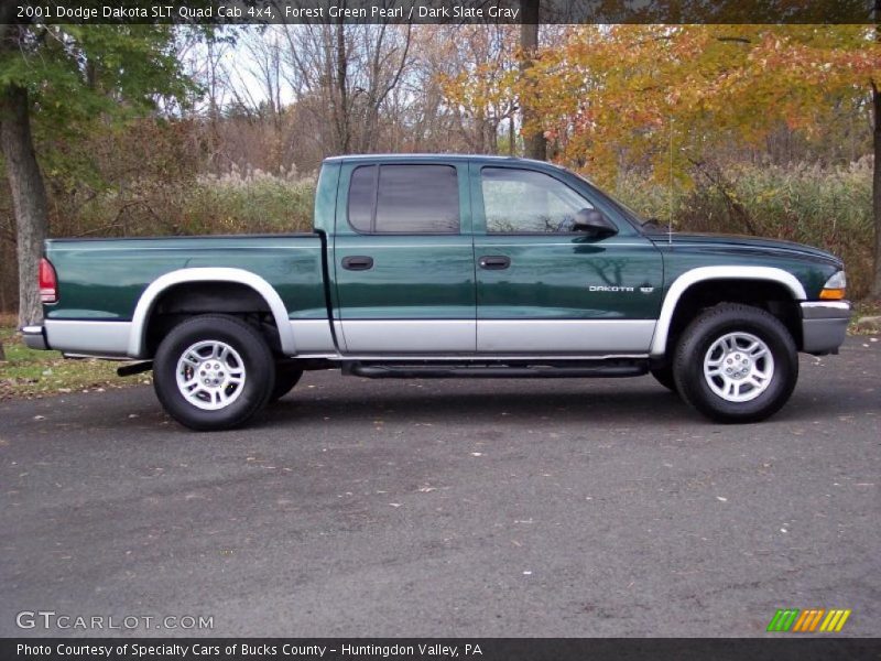 Forest Green Pearl / Dark Slate Gray 2001 Dodge Dakota SLT Quad Cab 4x4