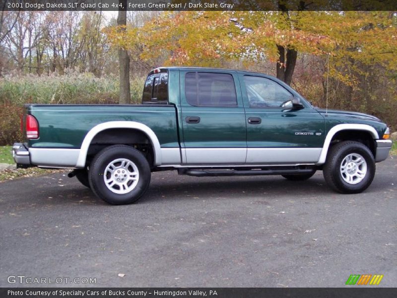 Forest Green Pearl / Dark Slate Gray 2001 Dodge Dakota SLT Quad Cab 4x4