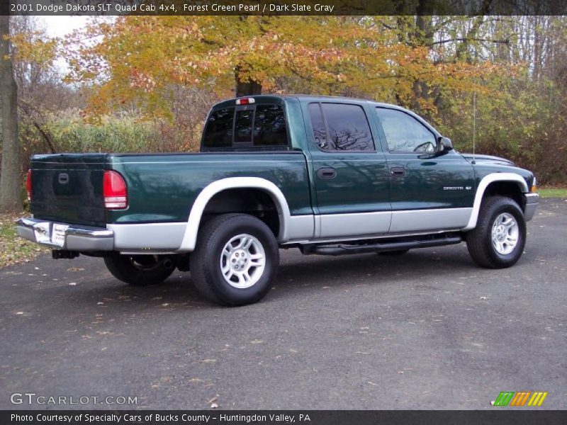 Forest Green Pearl / Dark Slate Gray 2001 Dodge Dakota SLT Quad Cab 4x4