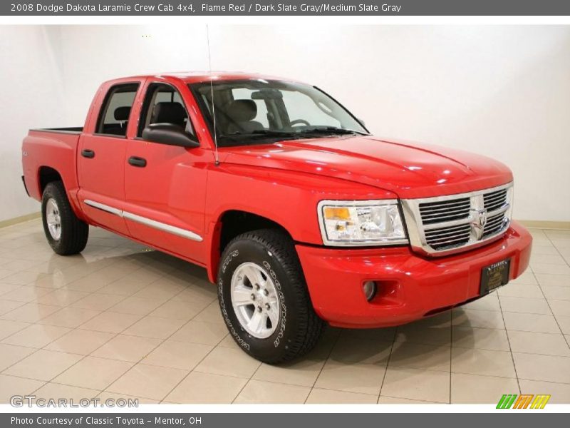 Flame Red / Dark Slate Gray/Medium Slate Gray 2008 Dodge Dakota Laramie Crew Cab 4x4