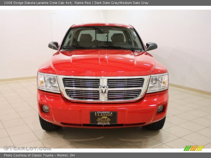 Flame Red / Dark Slate Gray/Medium Slate Gray 2008 Dodge Dakota Laramie Crew Cab 4x4