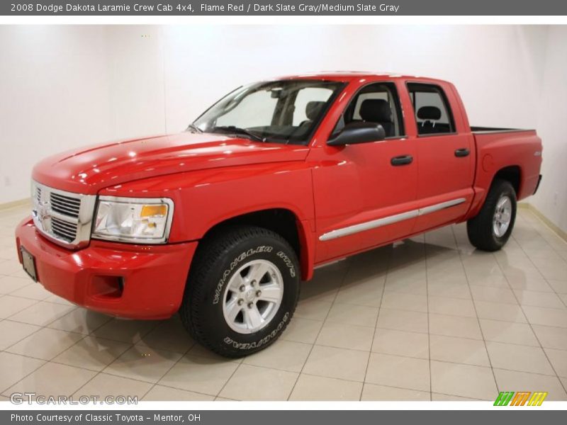 Flame Red / Dark Slate Gray/Medium Slate Gray 2008 Dodge Dakota Laramie Crew Cab 4x4
