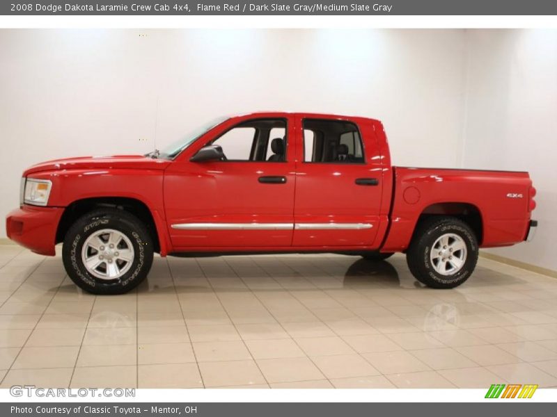 Flame Red / Dark Slate Gray/Medium Slate Gray 2008 Dodge Dakota Laramie Crew Cab 4x4