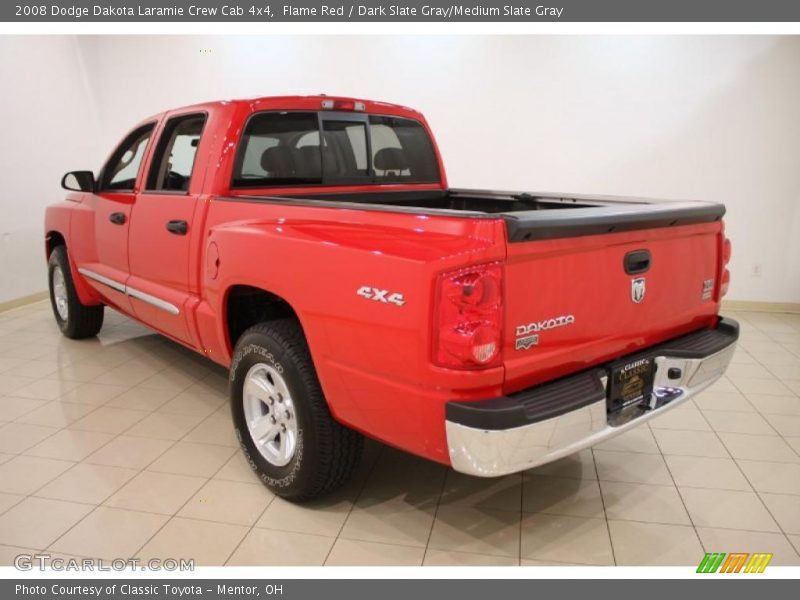 Flame Red / Dark Slate Gray/Medium Slate Gray 2008 Dodge Dakota Laramie Crew Cab 4x4