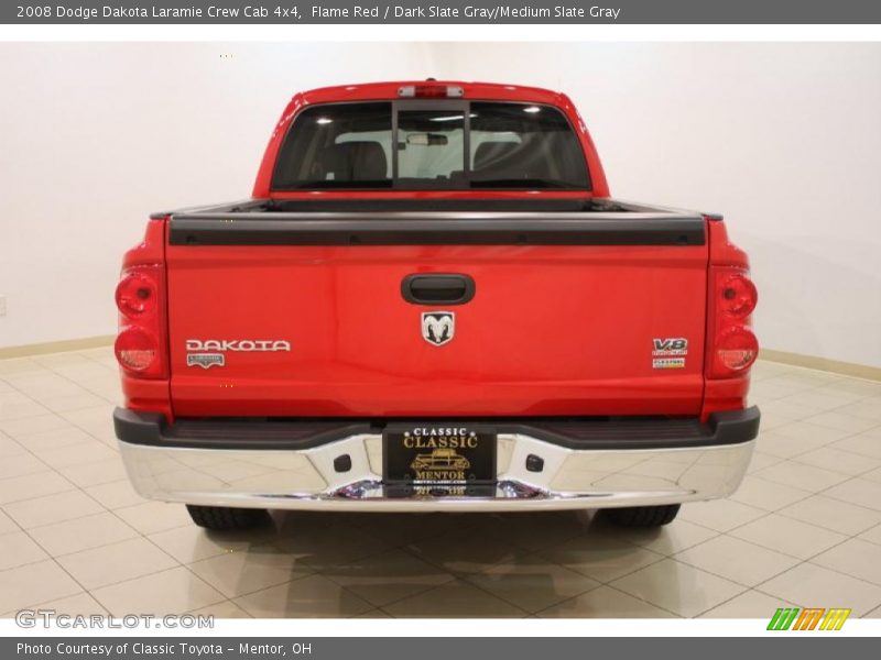 Flame Red / Dark Slate Gray/Medium Slate Gray 2008 Dodge Dakota Laramie Crew Cab 4x4