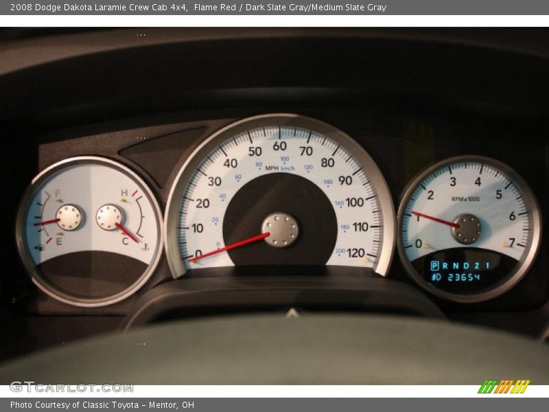 Flame Red / Dark Slate Gray/Medium Slate Gray 2008 Dodge Dakota Laramie Crew Cab 4x4