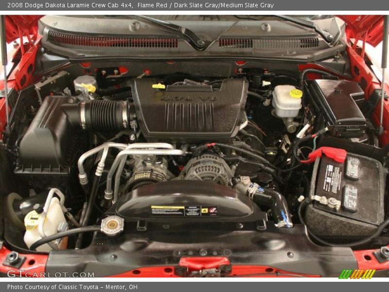 Flame Red / Dark Slate Gray/Medium Slate Gray 2008 Dodge Dakota Laramie Crew Cab 4x4