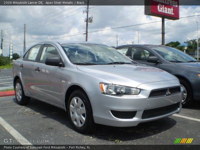 Apex Silver Metallic / Black 2009 Mitsubishi Lancer DE