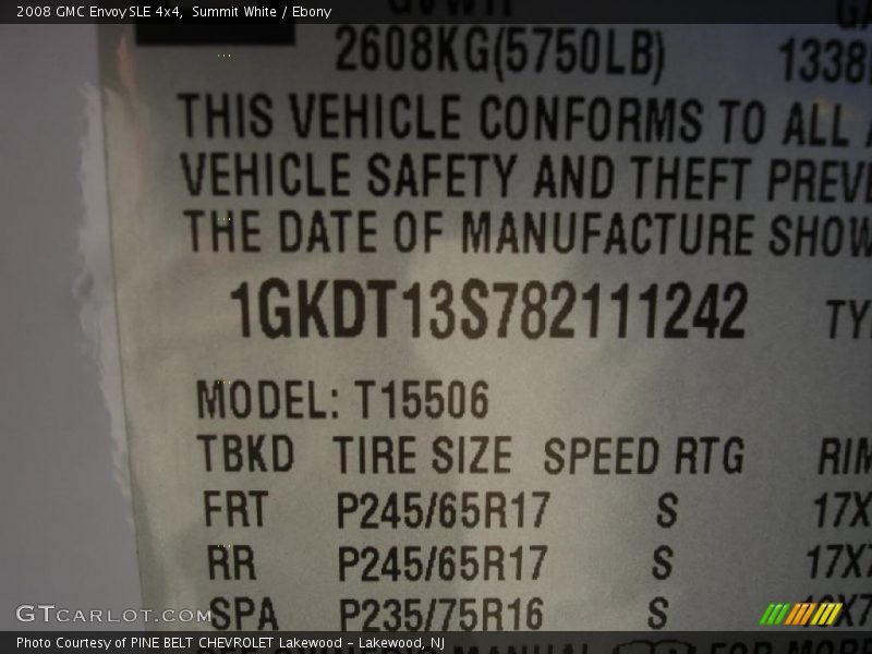 Summit White / Ebony 2008 GMC Envoy SLE 4x4