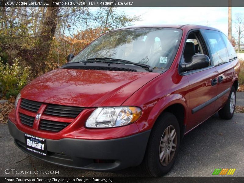 Inferno Red Crystal Pearl / Medium Slate Gray 2006 Dodge Caravan SE