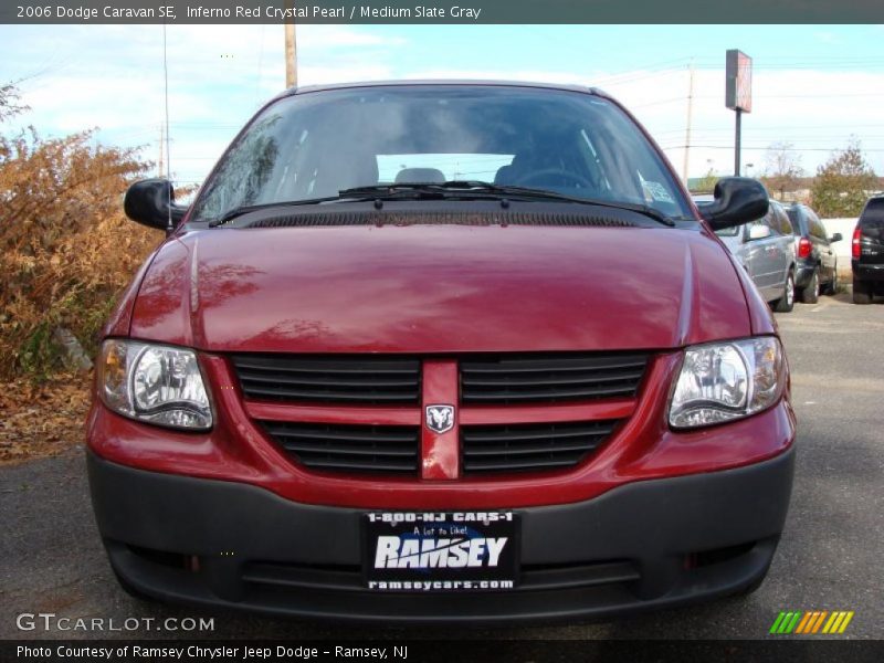 Inferno Red Crystal Pearl / Medium Slate Gray 2006 Dodge Caravan SE