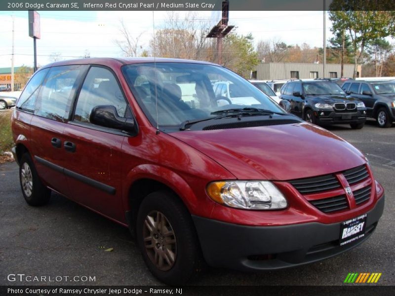 Inferno Red Crystal Pearl / Medium Slate Gray 2006 Dodge Caravan SE