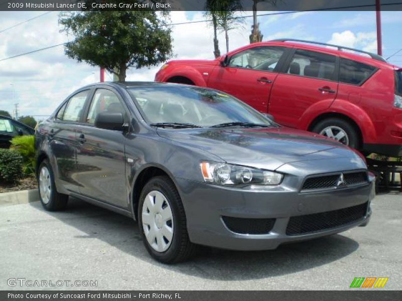 Graphite Gray Pearl / Black 2009 Mitsubishi Lancer DE