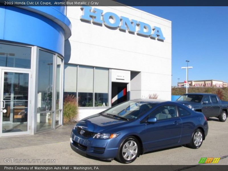 Atomic Blue Metallic / Gray 2009 Honda Civic LX Coupe