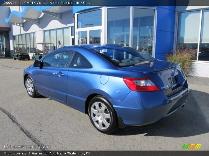 Atomic Blue Metallic / Gray 2009 Honda Civic LX Coupe