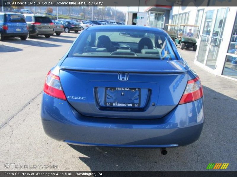 Atomic Blue Metallic / Gray 2009 Honda Civic LX Coupe
