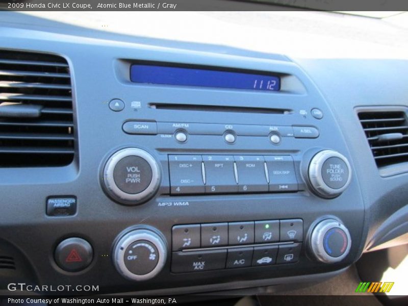 Atomic Blue Metallic / Gray 2009 Honda Civic LX Coupe
