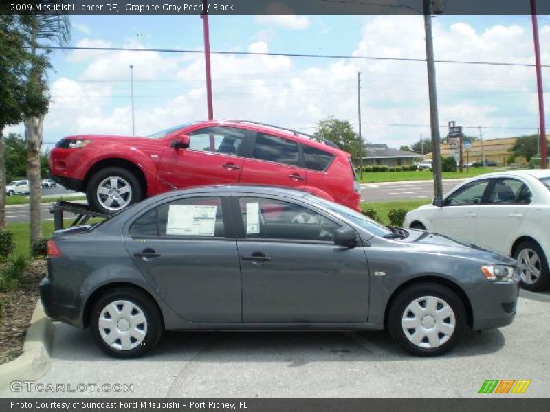 Graphite Gray Pearl / Black 2009 Mitsubishi Lancer DE