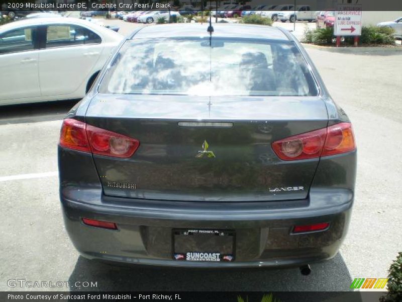 Graphite Gray Pearl / Black 2009 Mitsubishi Lancer DE